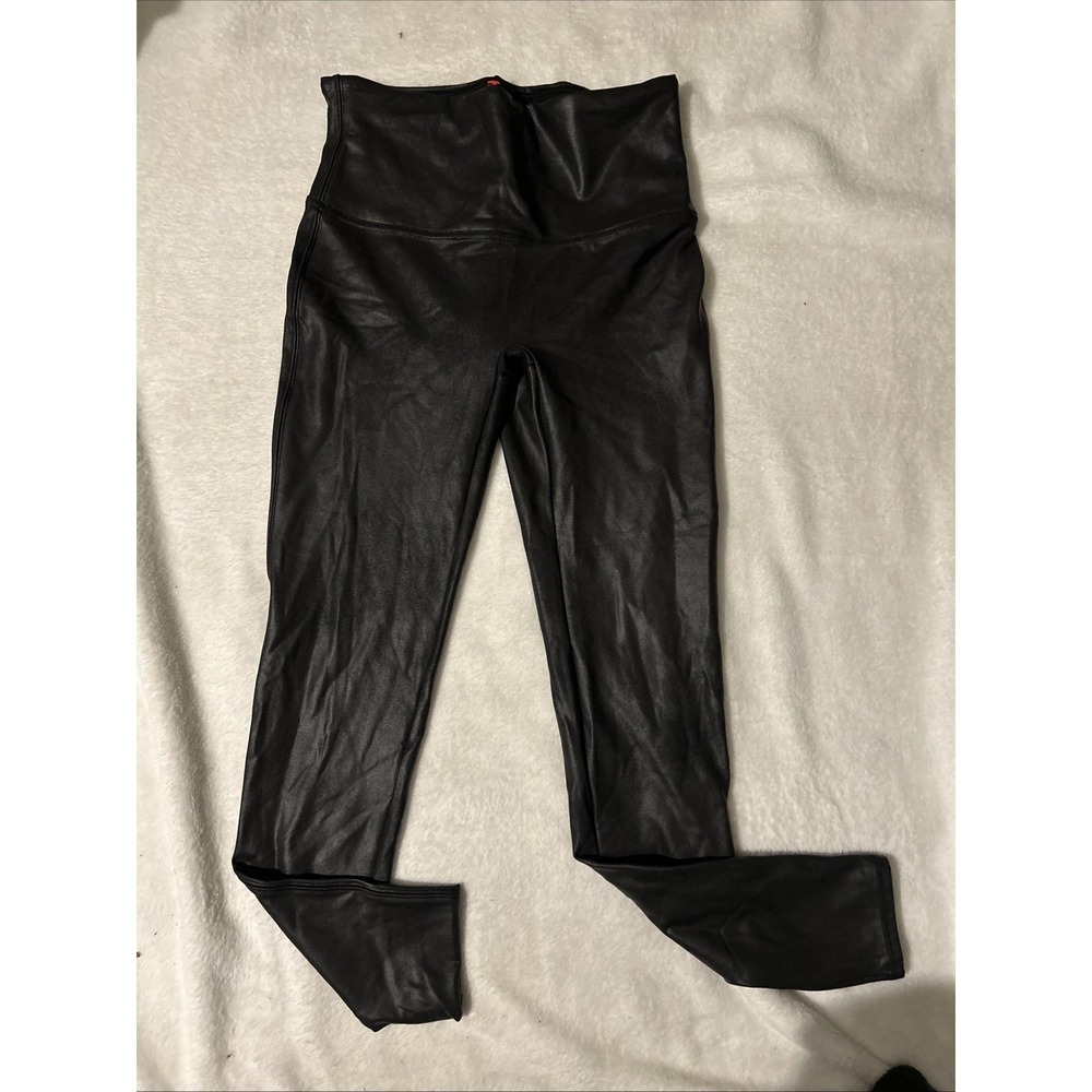 Spanx Women's Faux Leather‎ Leggings Black size Large